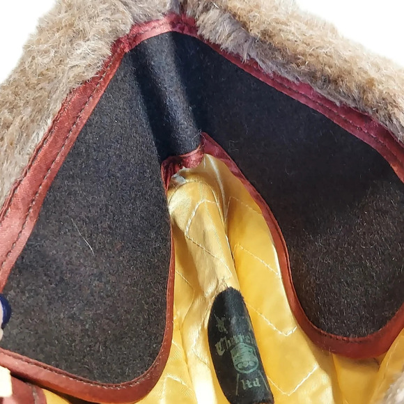 Churchill Ltd Vintage Brown Corduroy Fur Envoy Cap with convertible ear flaps - Picture 3 of 15